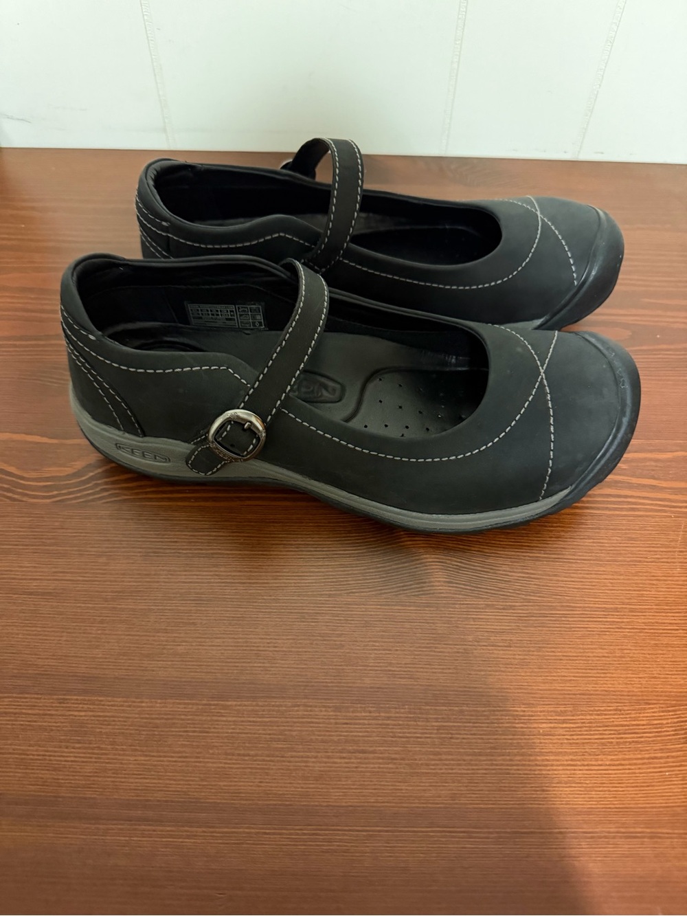 Keen Black Mary Jane Slip-On with Buckle Strap